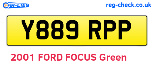 Y889RPP are the vehicle registration plates.