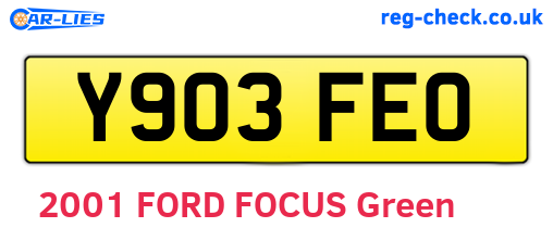 Y903FEO are the vehicle registration plates.
