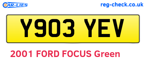 Y903YEV are the vehicle registration plates.