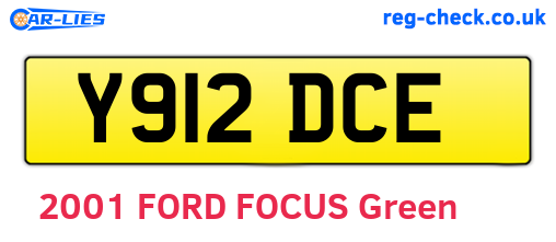 Y912DCE are the vehicle registration plates.