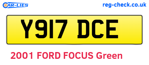 Y917DCE are the vehicle registration plates.