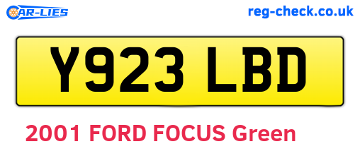 Y923LBD are the vehicle registration plates.