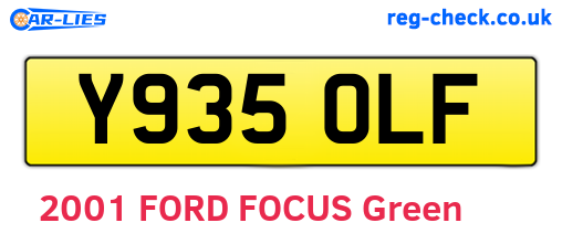 Y935OLF are the vehicle registration plates.