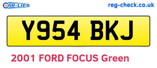 Y954BKJ are the vehicle registration plates.
