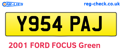 Y954PAJ are the vehicle registration plates.