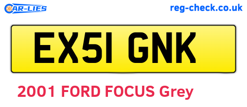 EX51GNK are the vehicle registration plates.