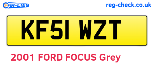 KF51WZT are the vehicle registration plates.