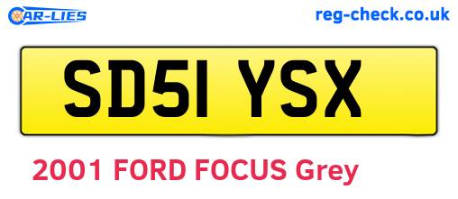 SD51YSX are the vehicle registration plates.