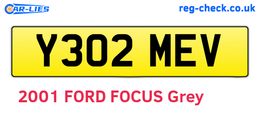 Y302MEV are the vehicle registration plates.