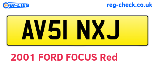 AV51NXJ are the vehicle registration plates.