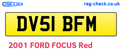 DV51BFM are the vehicle registration plates.