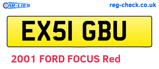 EX51GBU are the vehicle registration plates.