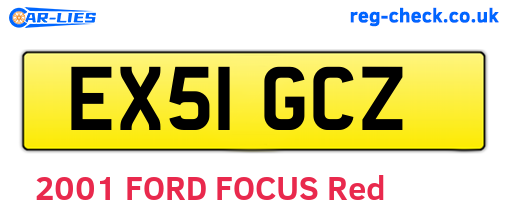 EX51GCZ are the vehicle registration plates.