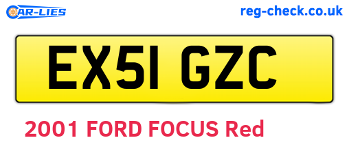 EX51GZC are the vehicle registration plates.