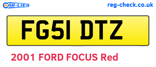 FG51DTZ are the vehicle registration plates.