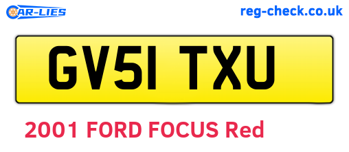 GV51TXU are the vehicle registration plates.