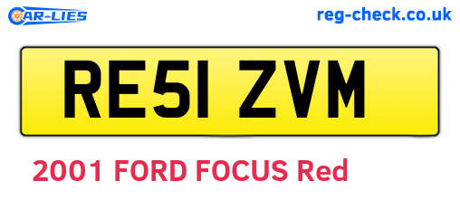 RE51ZVM are the vehicle registration plates.