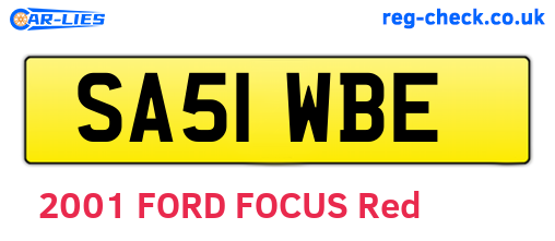SA51WBE are the vehicle registration plates.