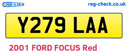 Y279LAA are the vehicle registration plates.
