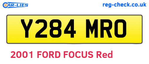 Y284MRO are the vehicle registration plates.