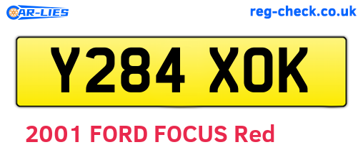 Y284XOK are the vehicle registration plates.