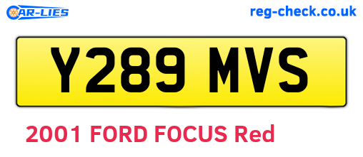 Y289MVS are the vehicle registration plates.
