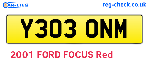 Y303ONM are the vehicle registration plates.