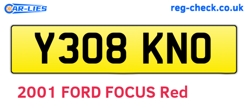 Y308KNO are the vehicle registration plates.