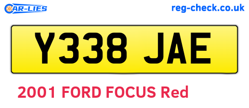 Y338JAE are the vehicle registration plates.