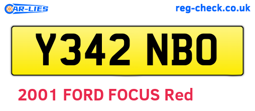 Y342NBO are the vehicle registration plates.