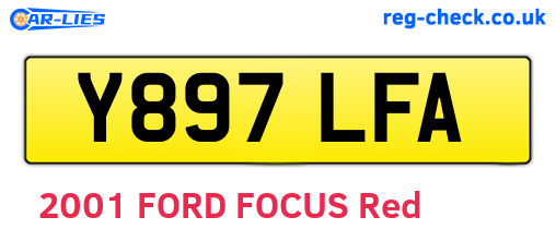 Y897LFA are the vehicle registration plates.