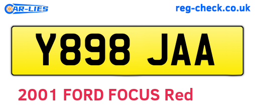 Y898JAA are the vehicle registration plates.