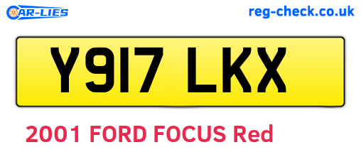 Y917LKX are the vehicle registration plates.