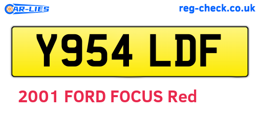 Y954LDF are the vehicle registration plates.