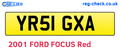 YR51GXA are the vehicle registration plates.