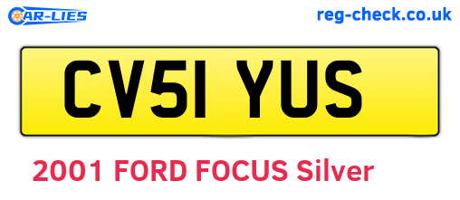 CV51YUS are the vehicle registration plates.