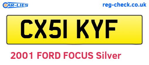 CX51KYF are the vehicle registration plates.