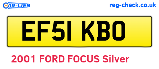 EF51KBO are the vehicle registration plates.