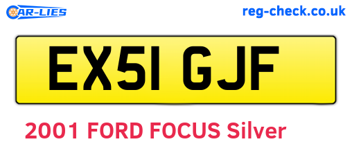 EX51GJF are the vehicle registration plates.