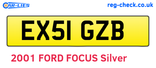 EX51GZB are the vehicle registration plates.