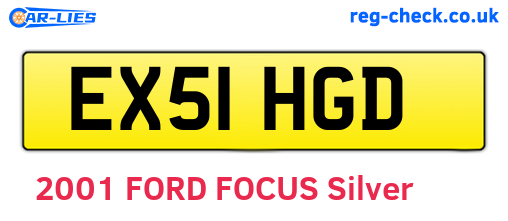 EX51HGD are the vehicle registration plates.