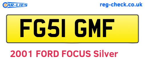 FG51GMF are the vehicle registration plates.