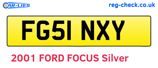 FG51NXY are the vehicle registration plates.