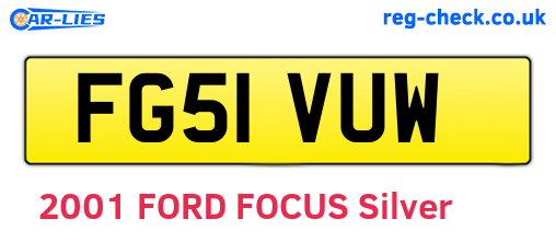 FG51VUW are the vehicle registration plates.