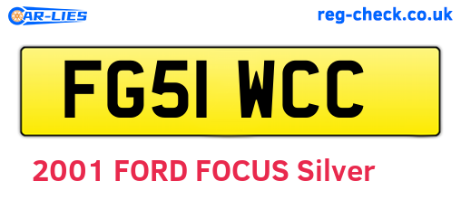FG51WCC are the vehicle registration plates.
