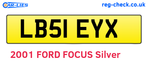 LB51EYX are the vehicle registration plates.