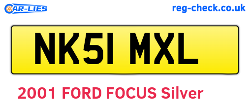 NK51MXL are the vehicle registration plates.