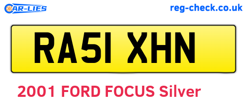 RA51XHN are the vehicle registration plates.