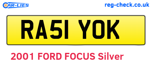 RA51YOK are the vehicle registration plates.