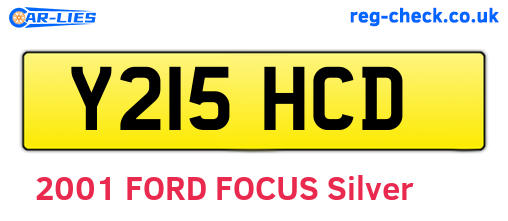 Y215HCD are the vehicle registration plates.